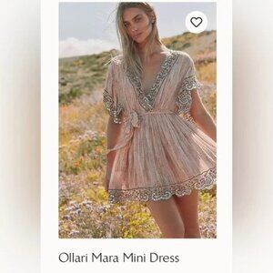 Free People Pink and Black Mini Dress